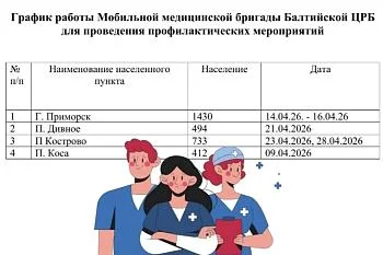 График работы Мобильной медицинской бригады 